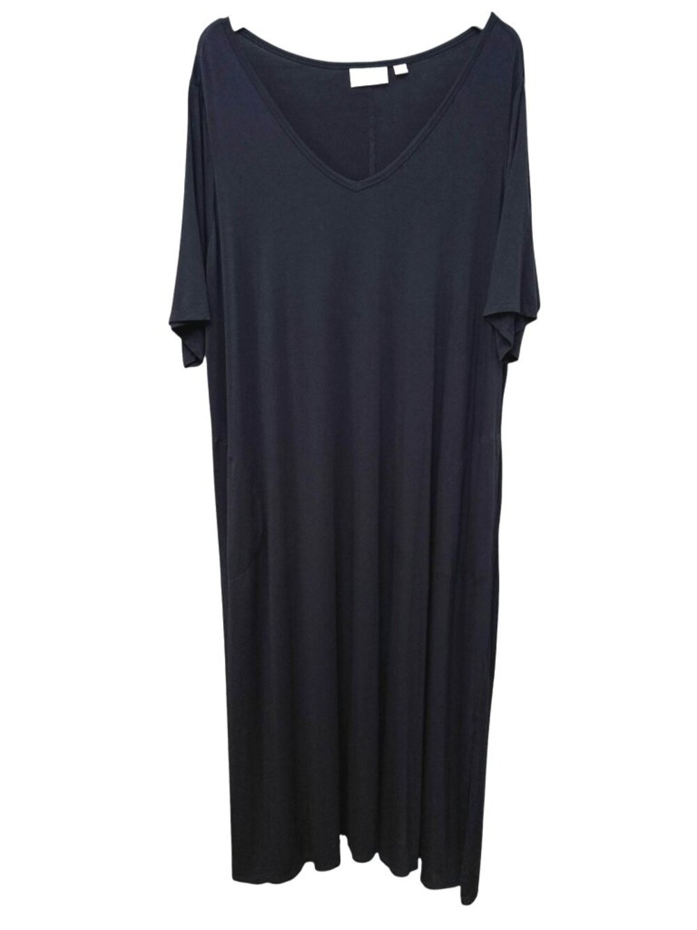 BELLE Kim Gravel Black T-shirt Dress Plus Size 2X Petite Pockets Beach Maxi